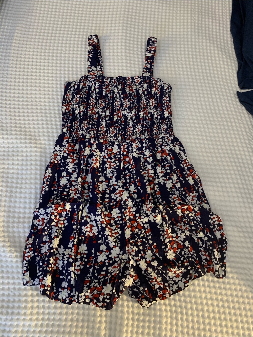 Navy Floral Romper Size Medium NWT